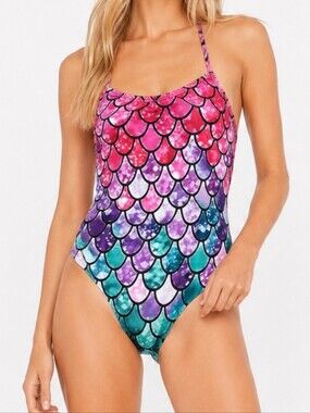 Mossimo Supply Co. Mermaid Scale One-Piece Swimsuit - Pink, Purple, Teal